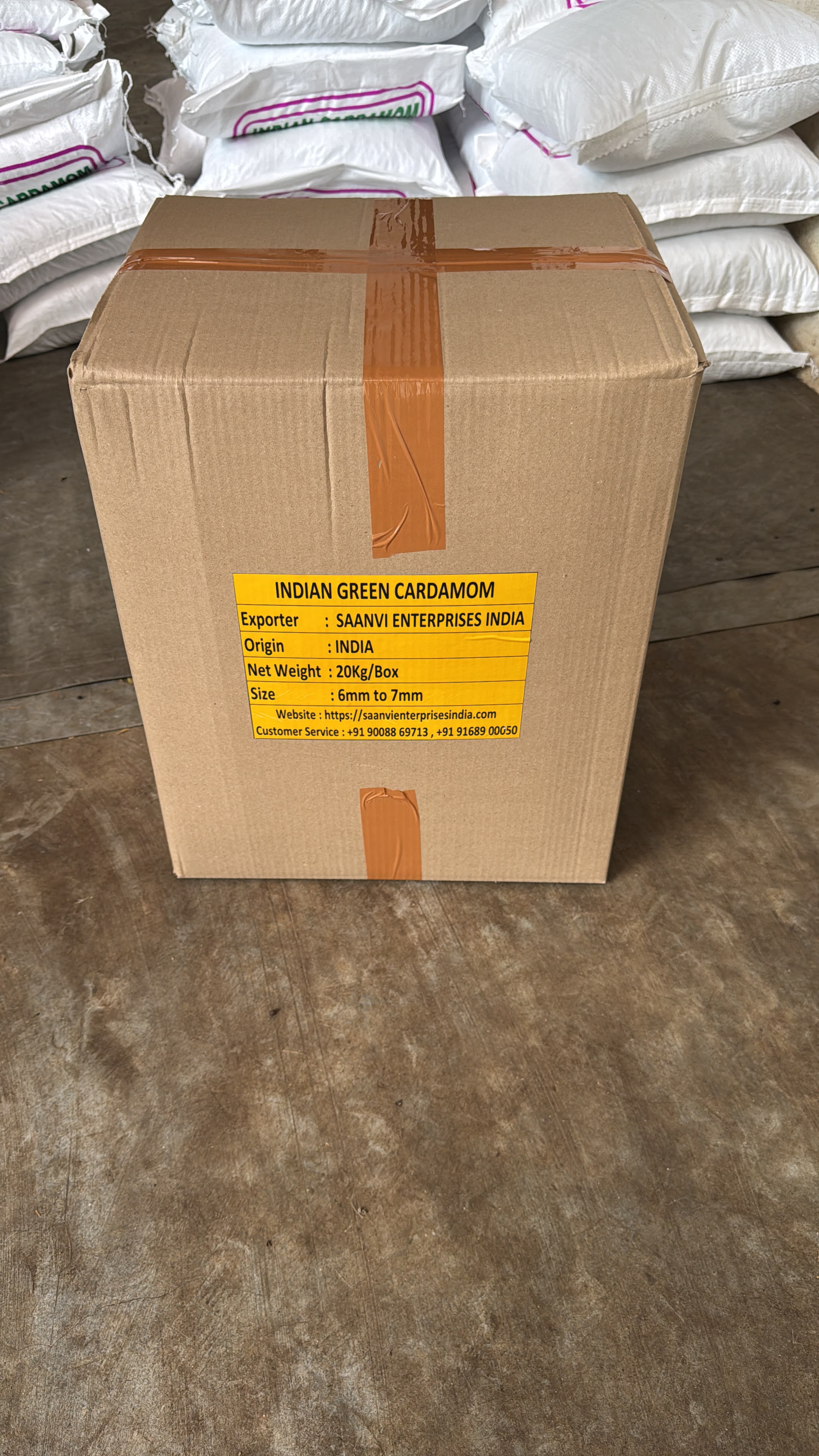 Indian green cardamom export carton